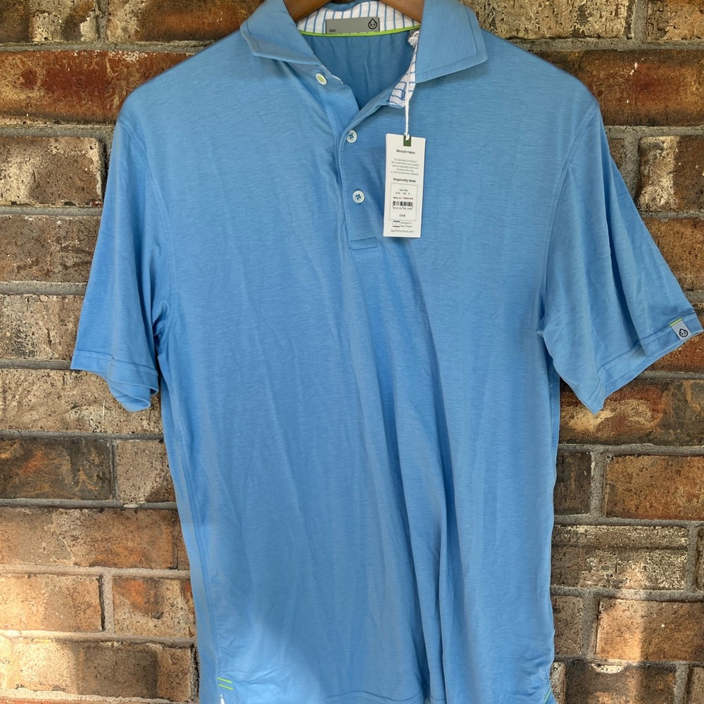 TASC Performance Mens Size S Cloud Polo - Coastline Blue - NWT